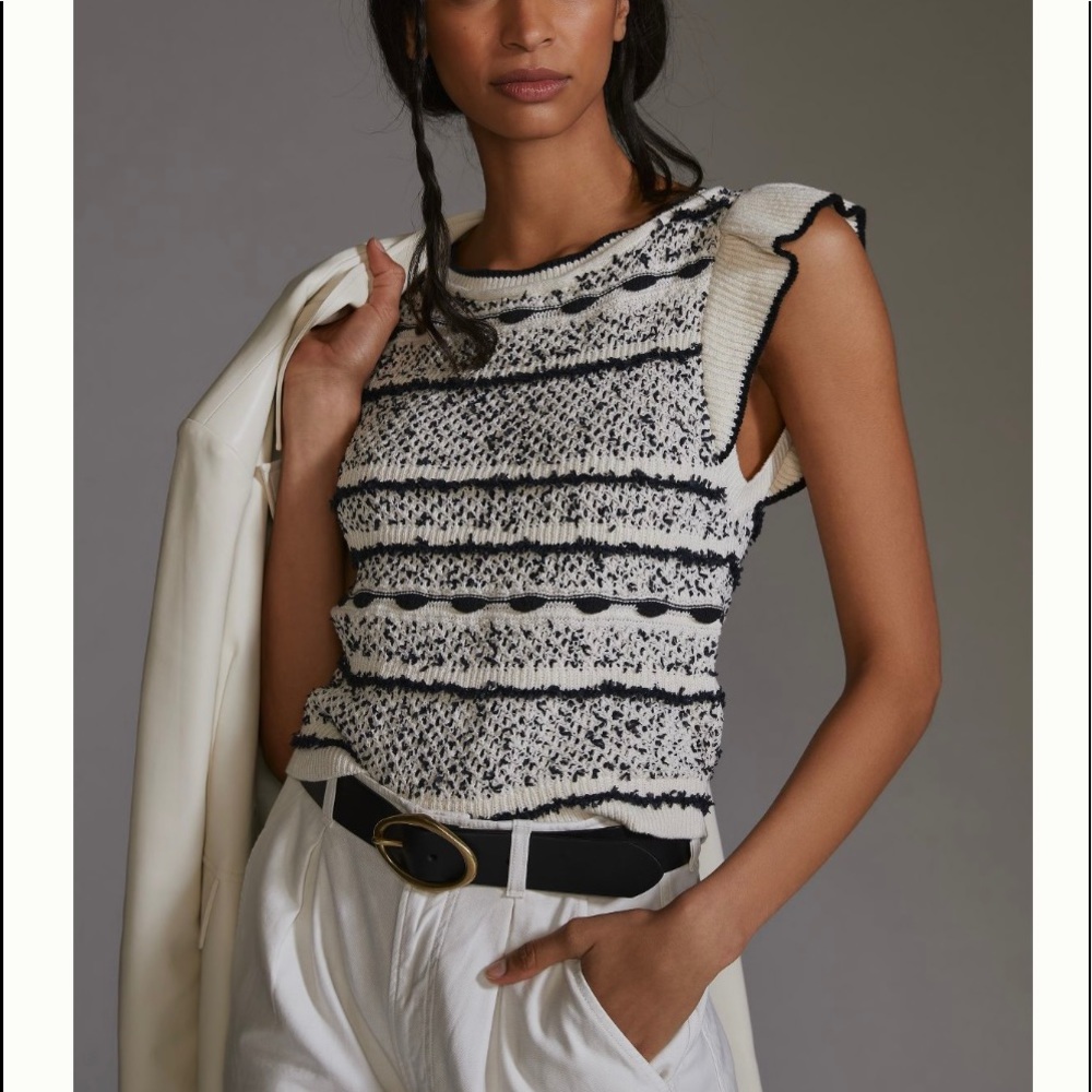 NWT Anthropologie Pilcro Ruffled Sweater Tank
